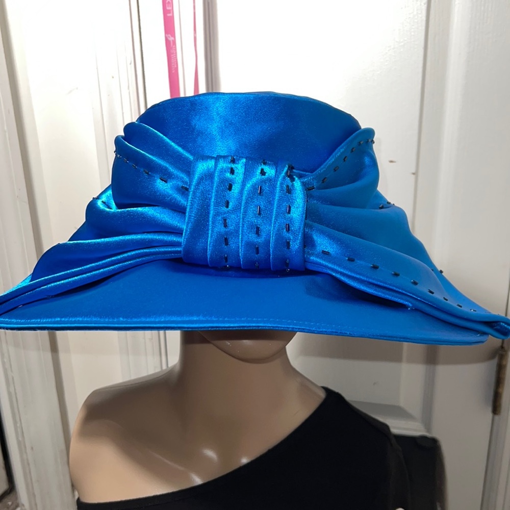 Mr Song  derby belt hat royal blue